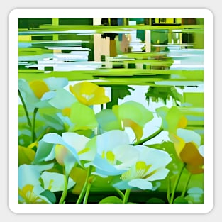 Flowers by the Lake Sticker